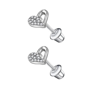 RVS hartjes oorbellen kind 7mm– Schroefsluiting - oor6272 - 72439 - Oorbellen kopen# - 7mm - alles - cadeau