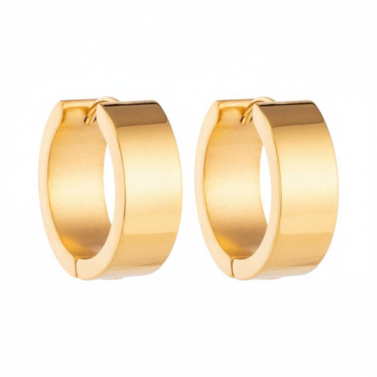 RVS Hoepel Oorringen Glad Goudkleur 20mm - Dames - Aramat Jewels - Oorringen - cadeautip