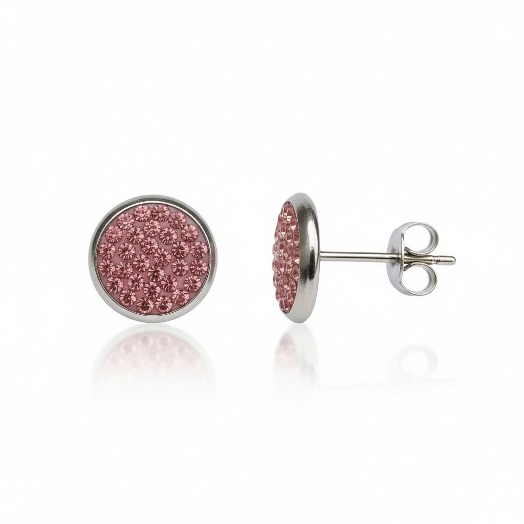 RVS Kristal Oorstekers 10mm Diverse Kleuren - Grote Zirkonia Studs - Aramat Jewels - RVS Sieraden - Oorbellen - cadeautip