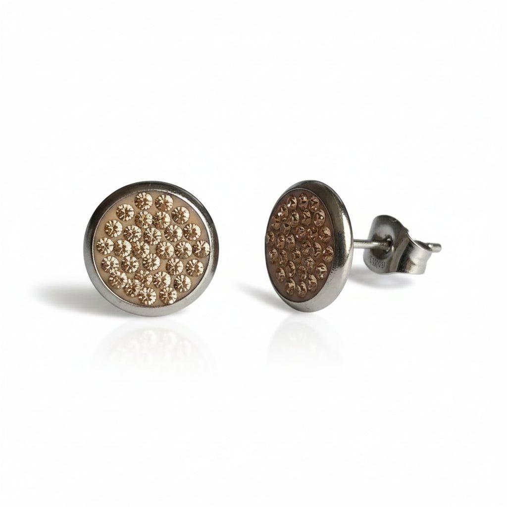 RVS Kristal Oorstekers 10mm Diverse Kleuren - Grote Zirkonia Studs - Aramat Jewels - RVS Sieraden - Oorbellen - cadeautip