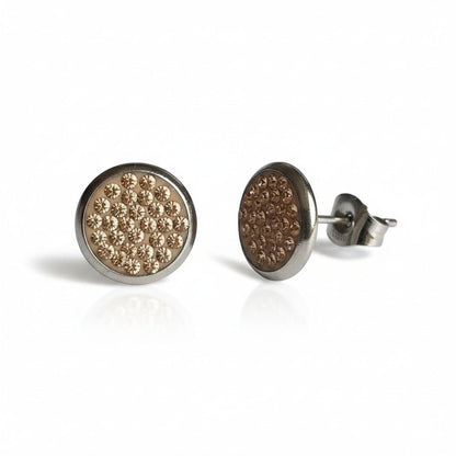 RVS Kristal Oorstekers 10mm Diverse Kleuren - Grote Zirkonia Studs - Aramat Jewels - RVS Sieraden - Oorbellen - cadeautip