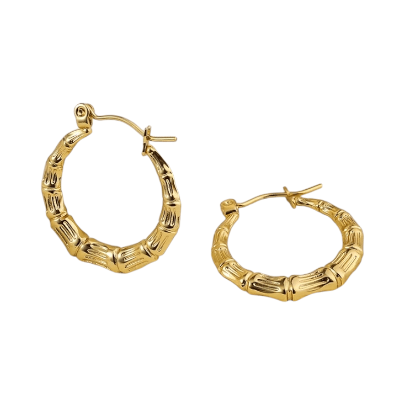 RVS Oorringen Bone - structuur 25mm – Goudkleurig & Trendy - oor6357 - 514405 - Oorringen kopen# - 25mm - alles - cadeau