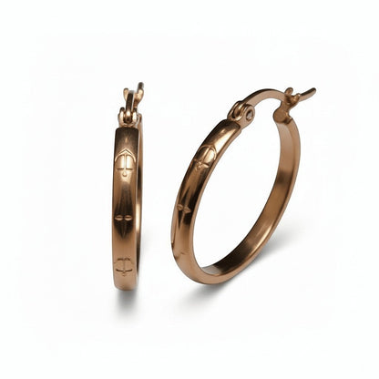 RVS Oorringen met Ankermotief Roségoudkleur 20mm - Aramat Jewels - Oorringen - cadeautip