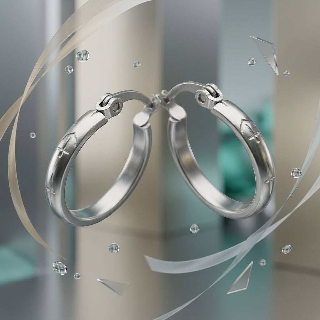 RVS Oorringen met Ankermotief Zilverkleur 20mm - Aramat Jewels - Oorringen - cadeautip