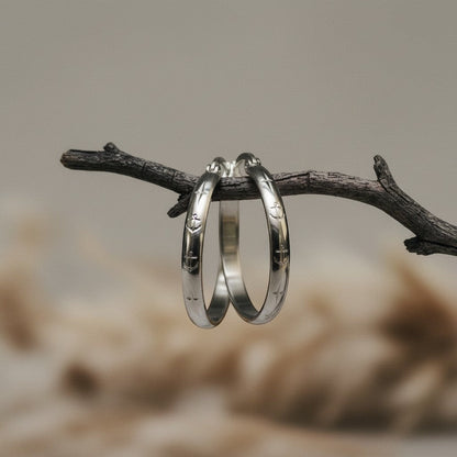 RVS Oorringen met Ankermotief Zilverkleur 35mm - Aramat Jewels - Oorringen - cadeautip