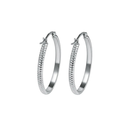 RVS Oorringen met Puntjes Motief Zilverkleur 20mm - Aramat Jewels - Oorringen - cadeautip