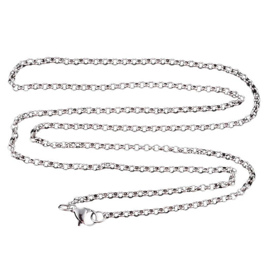 RVS Rolo Ketting Zilverkleur 50 - 60cm - Ronde Schakelketting - Aramat Jewels - Halskettingen - cadeautip