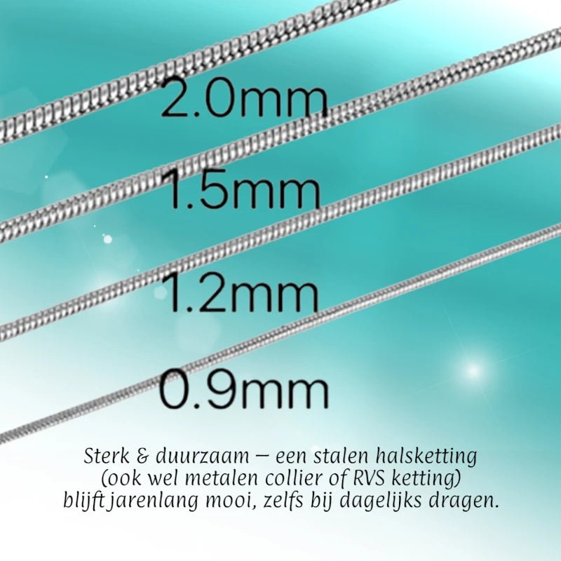 RVS Slangenketting Goudkleur 45 - 60cm - Soepele Snake Chain Ketting - Aramat Jewels - Halskettingen - cadeautip