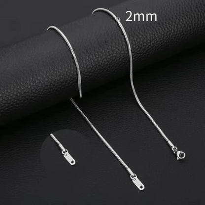 RVS Slangenketting Zilverkleur 45 - 60cm - Soepele Schakelketting Dames - Aramat Jewels - Halskettingen - cadeautip