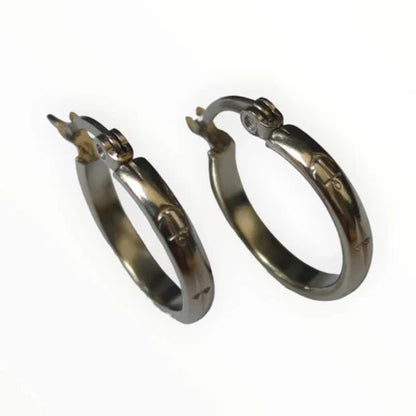 Boucles d'oreilles unisexes – 20 mm, motif ancre créole, acier inoxydable argenté