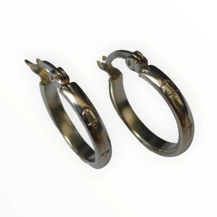 Earrings – 20mm Creole Anchor Motif Stainless Steel Silver Color Unisex