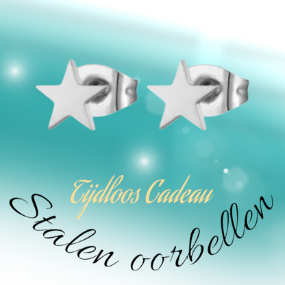 Boucles d'oreilles puces en forme d'étoile, en acier inoxydable argenté – 6 mm, style intemporel