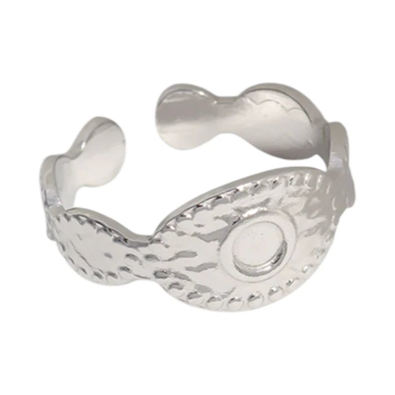 RVS Verstelbare Ring - Oog Motief met Dots - One Size - ring304 - 161813 - Ringen kopen