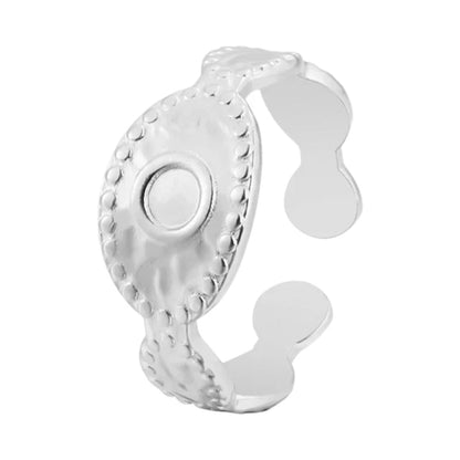 RVS Verstelbare Ring - Oog Motief met Dots - One Size - ring304 - 161813 - Ringen kopen
