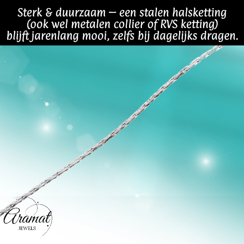 RVS Zilverkleurige Slangenketting unisex - Aramat Jewels - Halskettingen - cadeautip