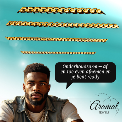 Stainless Steel Jasseron Chain Gold Color 50-60cm - Elegant Link Chain