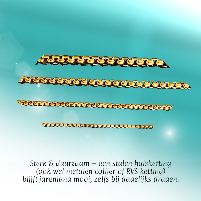 Stainless Steel Jasseron Chain Gold Color 50-60cm - Elegant Link Chain