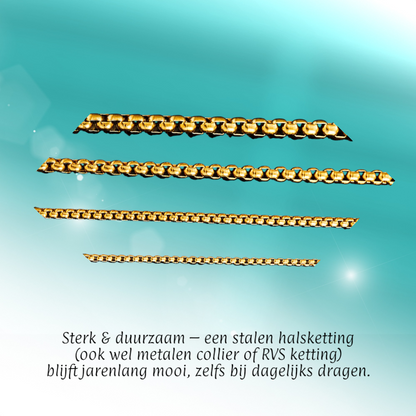 Stainless Steel Jasseron Chain Gold Color 50-60cm - Elegant Link Chain