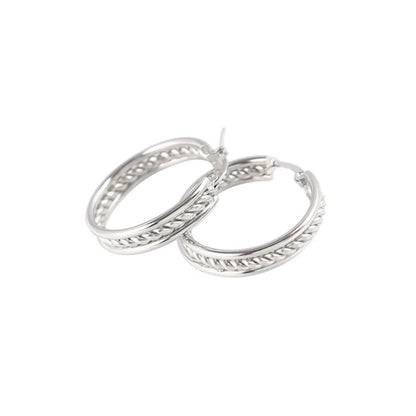 Schakel Oorringen Zilverkleurig RVS 30mm - oor6381 - 577896 - Oorringen kopen# - 30mm - alles - cadeau