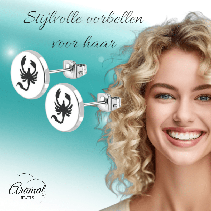 Schorpioen Oorbellen RVS Zilverkleurig – 10mm – Dieren & Horoscoop - oor2822 - tte563 - Oorbellen kopen# - 10mm - alles - cadeau