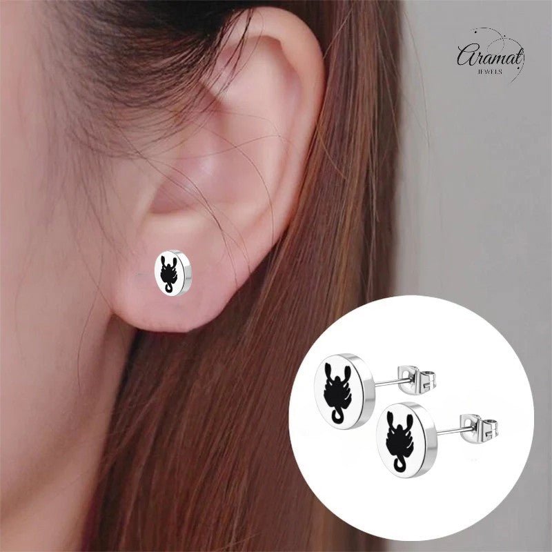 Schorpioen Oorbellen RVS Zilverkleurig – 8mm – Uniseks Dierenoorbellen - oor2709 - tte656 - Oorbellen kopen# - 8mm - alles - cadeau