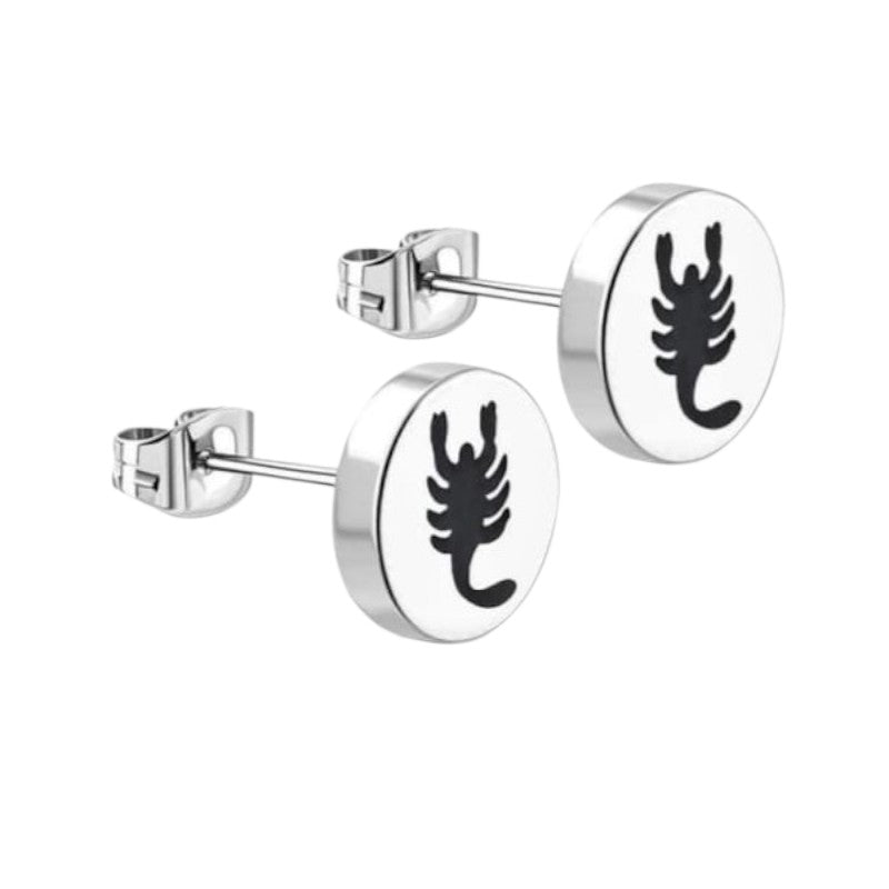 Schorpioen Oorbellen Zilverkleurig RVS – 8mm – Dieren oorstekers - oor2842 - tte653 - Oorbellen kopen# - 8mm - alles - cadeau