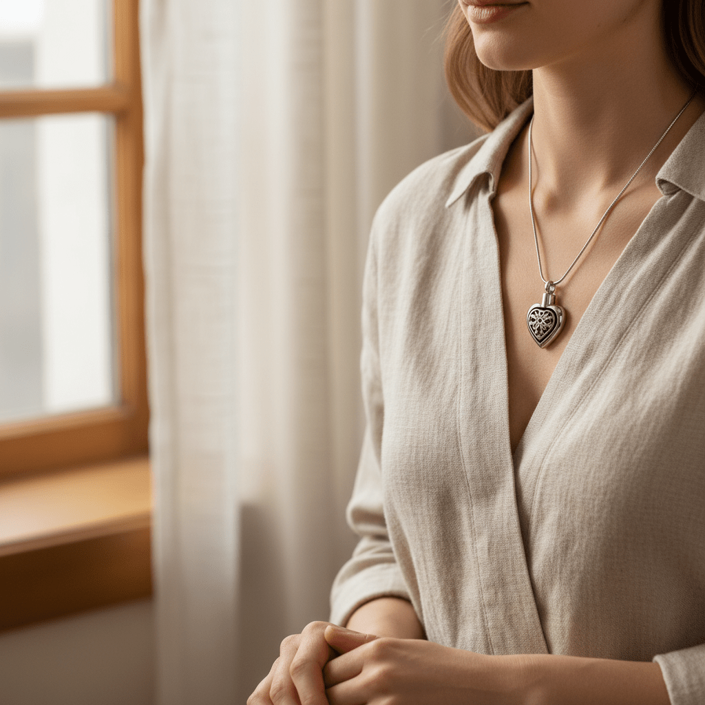 Sierlijk Keltisch as - hartje staal met zwart emaille - Aramat Jewels - Gedenkhangers - cadeautip