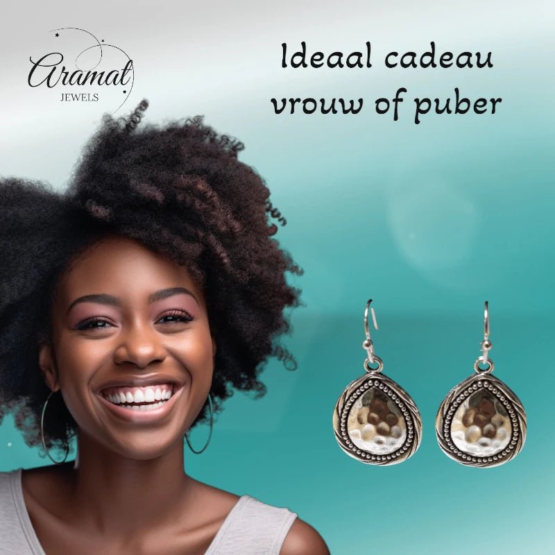 Sierlijke Druppel Oorhangers – Antieke Boho Stijl – 35x20mm - oor6056 - Oorhangers kopen# - 35mm - alles - bali