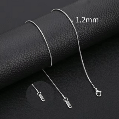 Stainless Steel Snake Chain Silver Color 45-60cm - Flexible Link Chain Women