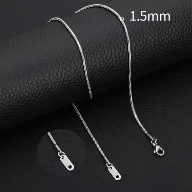 Stainless Steel Snake Chain Silver Color 45-60cm - Flexible Link Chain Women