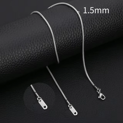 Stainless Steel Snake Chain Silver Color 45-60cm - Flexible Link Chain Women