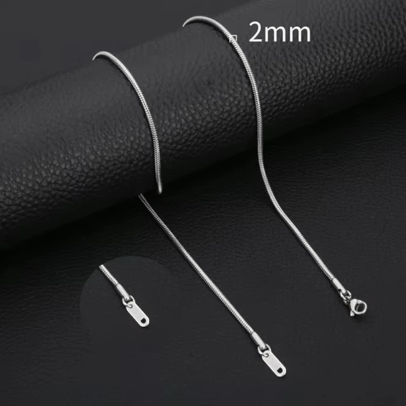 Stainless Steel Snake Chain Silver Color 45-60cm - Flexible Link Chain Women