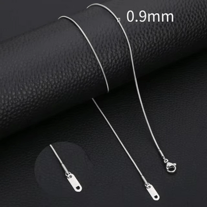 Stainless Steel Snake Chain Silver Color 45-60cm - Flexible Link Chain Women