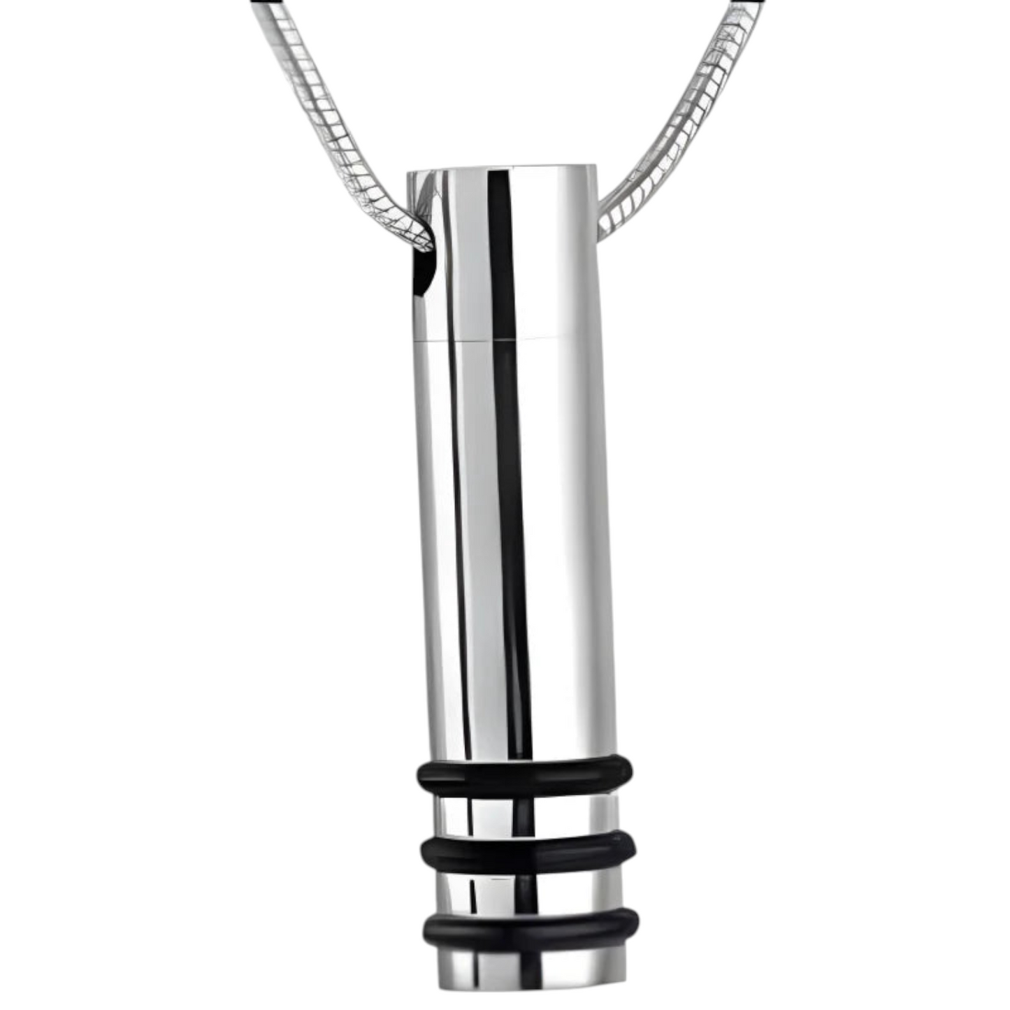 Steel ash pendant cylinder black striped 38x10mm