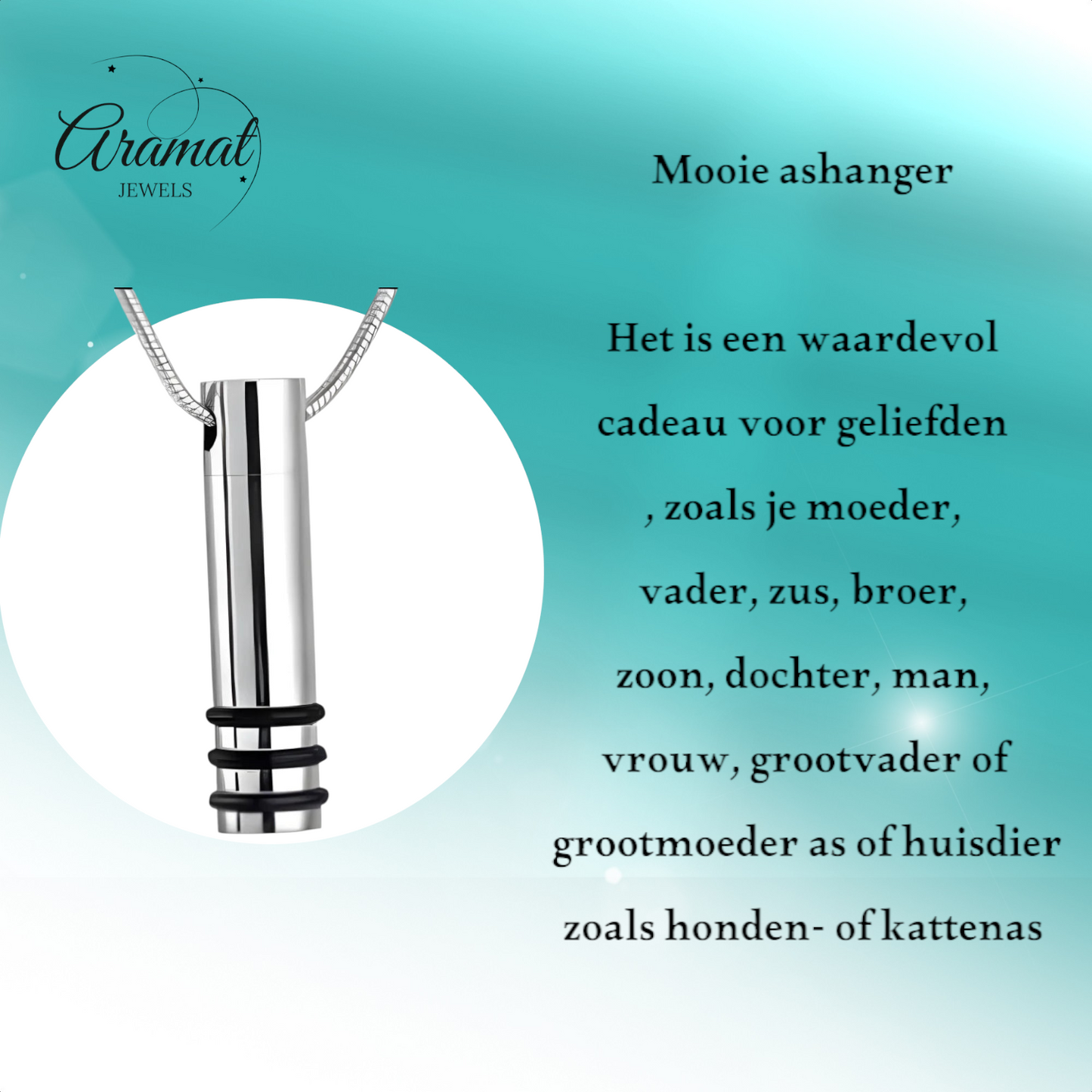 Steel ash pendant cylinder black striped 38x10mm