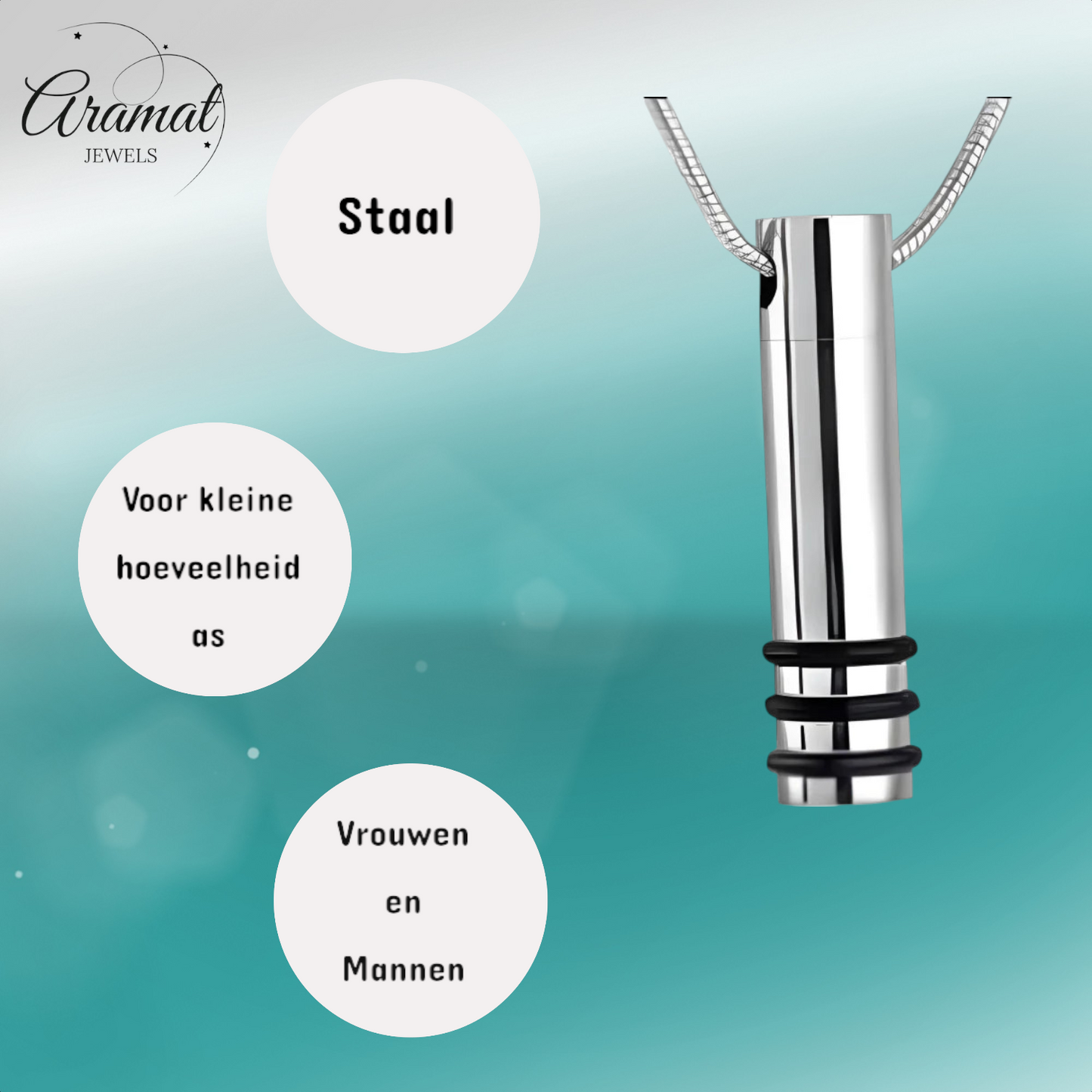 Steel ash pendant cylinder black striped 38x10mm