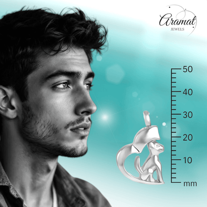 Stalen Ashanger Hond - Zilverkleurig - hang468 - Gedenkhangers kopen# - 30mm - alles - ashangers