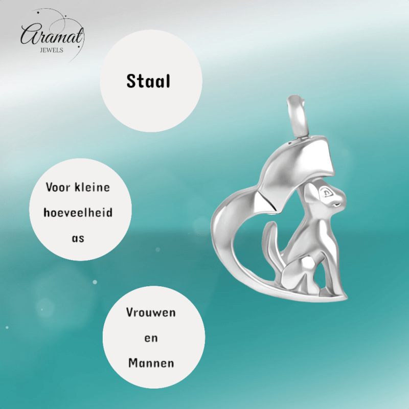 Stalen Ashanger Hond - Zilverkleurig - hang468 - Gedenkhangers kopen# - 30mm - alles - ashangers