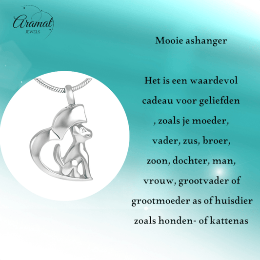 Stalen Ashanger Hond - Zilverkleurig - hang468 - Gedenkhangers kopen# - 30mm - alles - ashangers