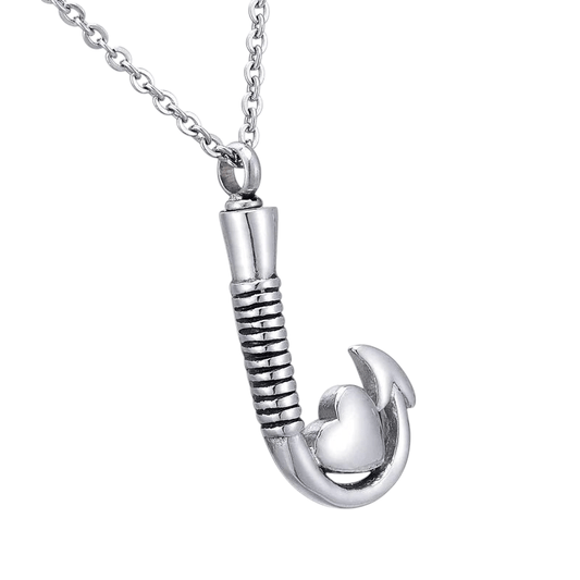 Stalen Ashanger Vishaak met Hartje - Zilverkleur & Zwarte Strepen - hang1334 - Gedenkhangers kopen# - 40mm - alles - ashangers