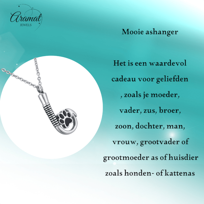 Stalen Ashanger Vishaak met Pootje - Zilverkleur & Zwart - hang585 - Gedenkhangers kopen# - 40mm - alles - ashangers