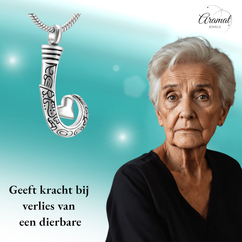 Stalen Ashanger Vishaak - Zilverkleur & Zwart - hang1332 - 9977 - Gedenkhangers kopen# - 40mm - alles - ashangers