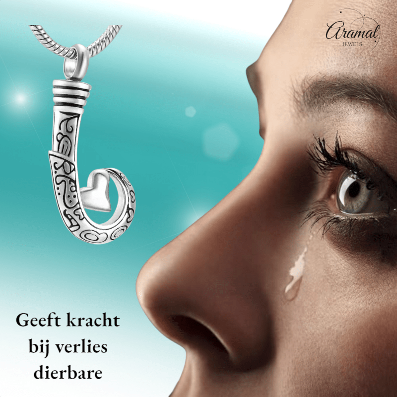 Stalen Ashanger Vishaak - Zilverkleur & Zwart - hang1332 - 9977 - Gedenkhangers kopen# - 40mm - alles - ashangers