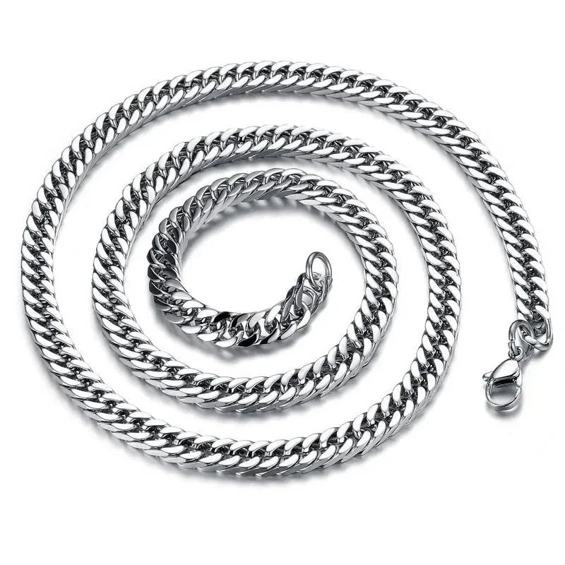 Stainless Steel Curb Chain Silver Color 50-60cm - Tough Link Chain