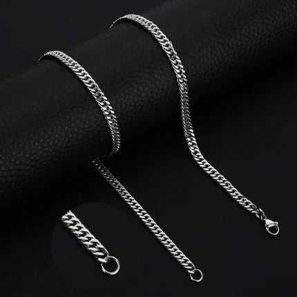 Stainless Steel Curb Chain Silver Color 50-60cm - Tough Link Chain