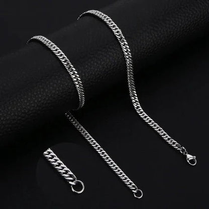 Stainless Steel Curb Chain Silver Color 50-60cm - Tough Link Chain
