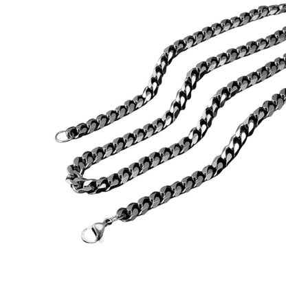Steel Curb Gourmet Necklace Silver-Colored