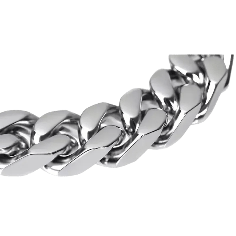 Steel Curb Gourmet Necklace Silver-Colored
