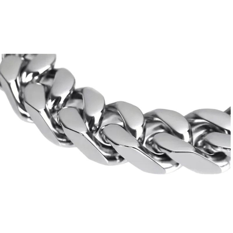 Steel Curb Gourmet Necklace Silver-Colored