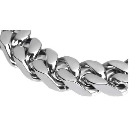 Steel Curb Gourmet Necklace Silver-Colored